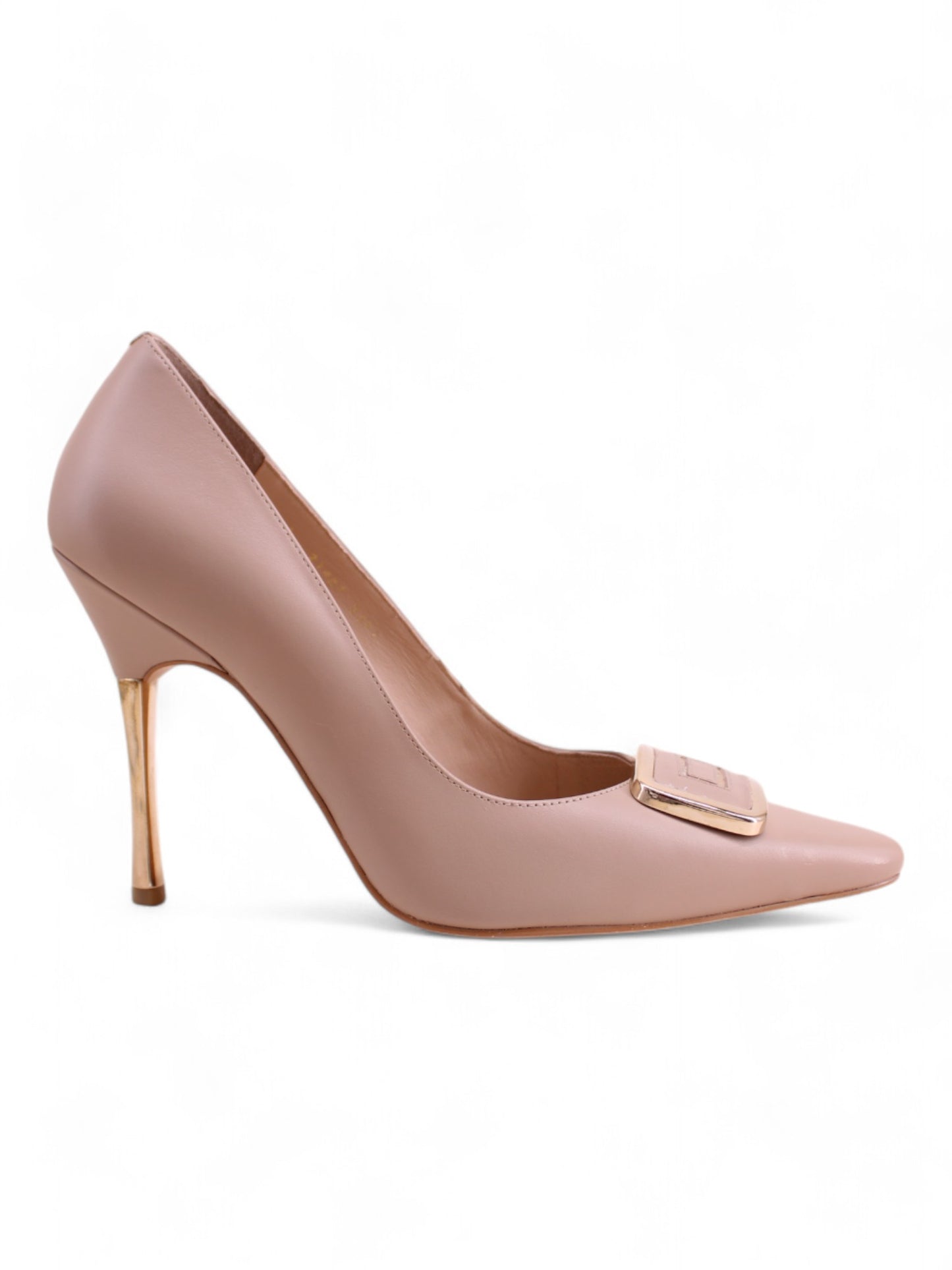 Zapatilla de Piel con tacón alto